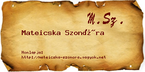 Mateicska Szonóra névjegykártya